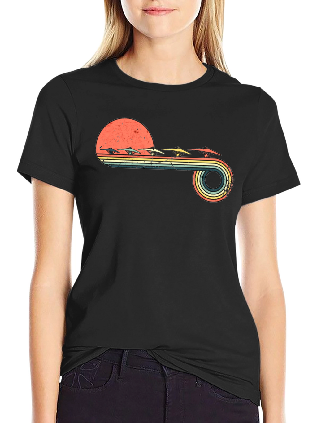 Retro Hang Gliding Sunset T-Shirt