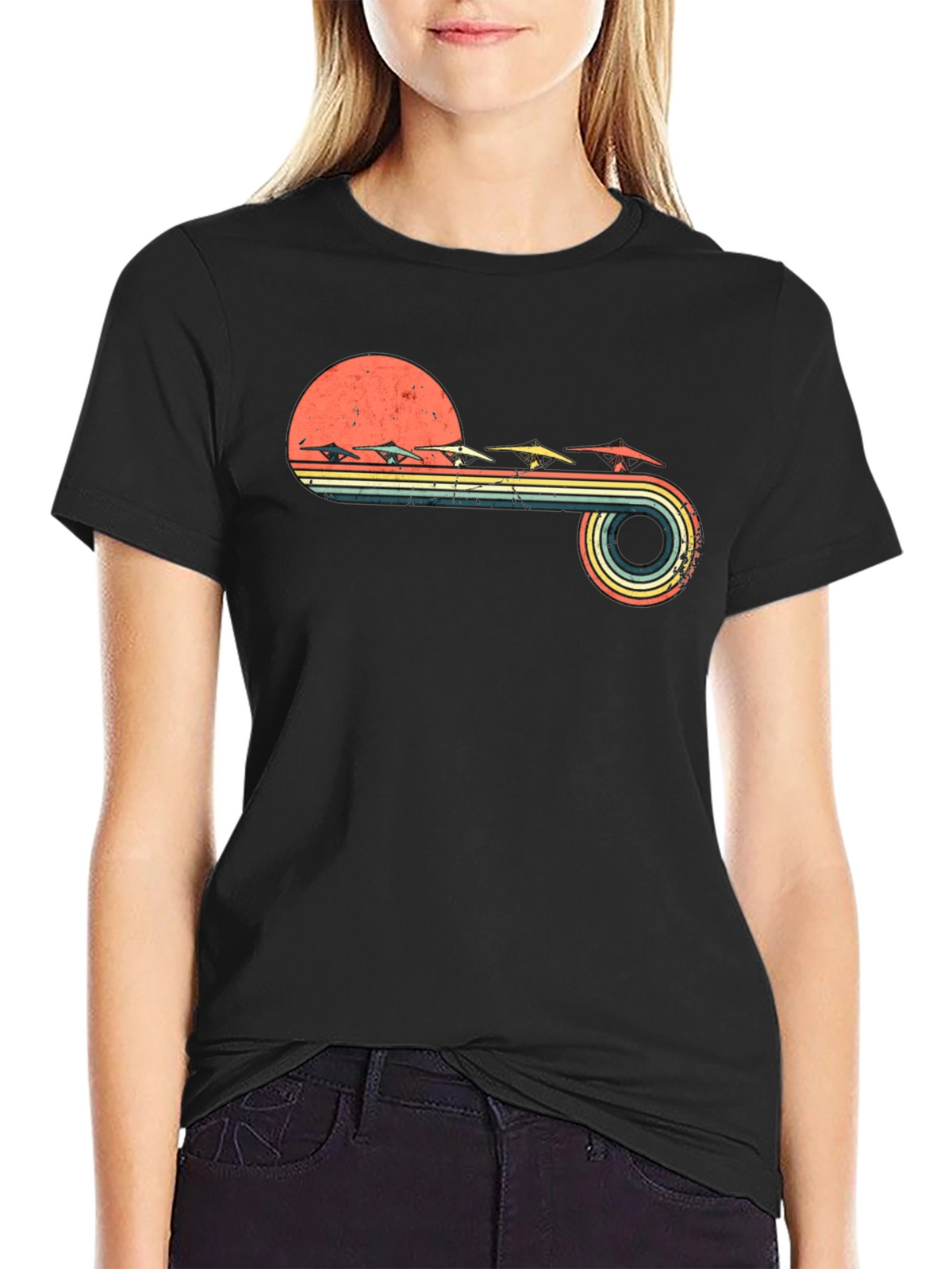 Retro Hang Gliding Sunset T-Shirt