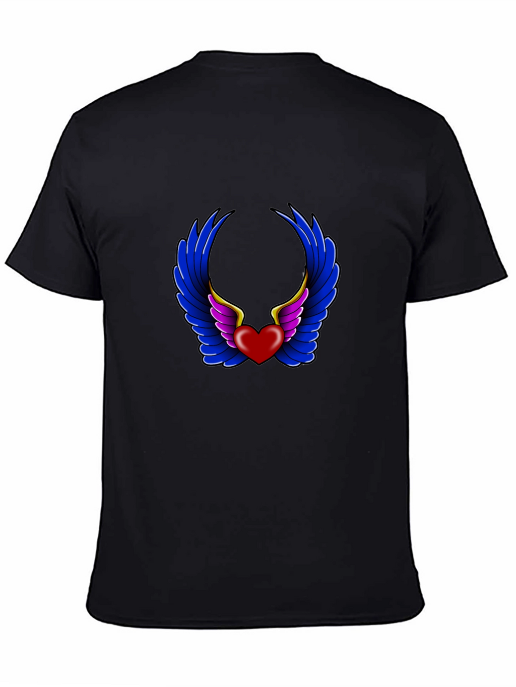 Heart with Wings Graphic Black T-Shirt