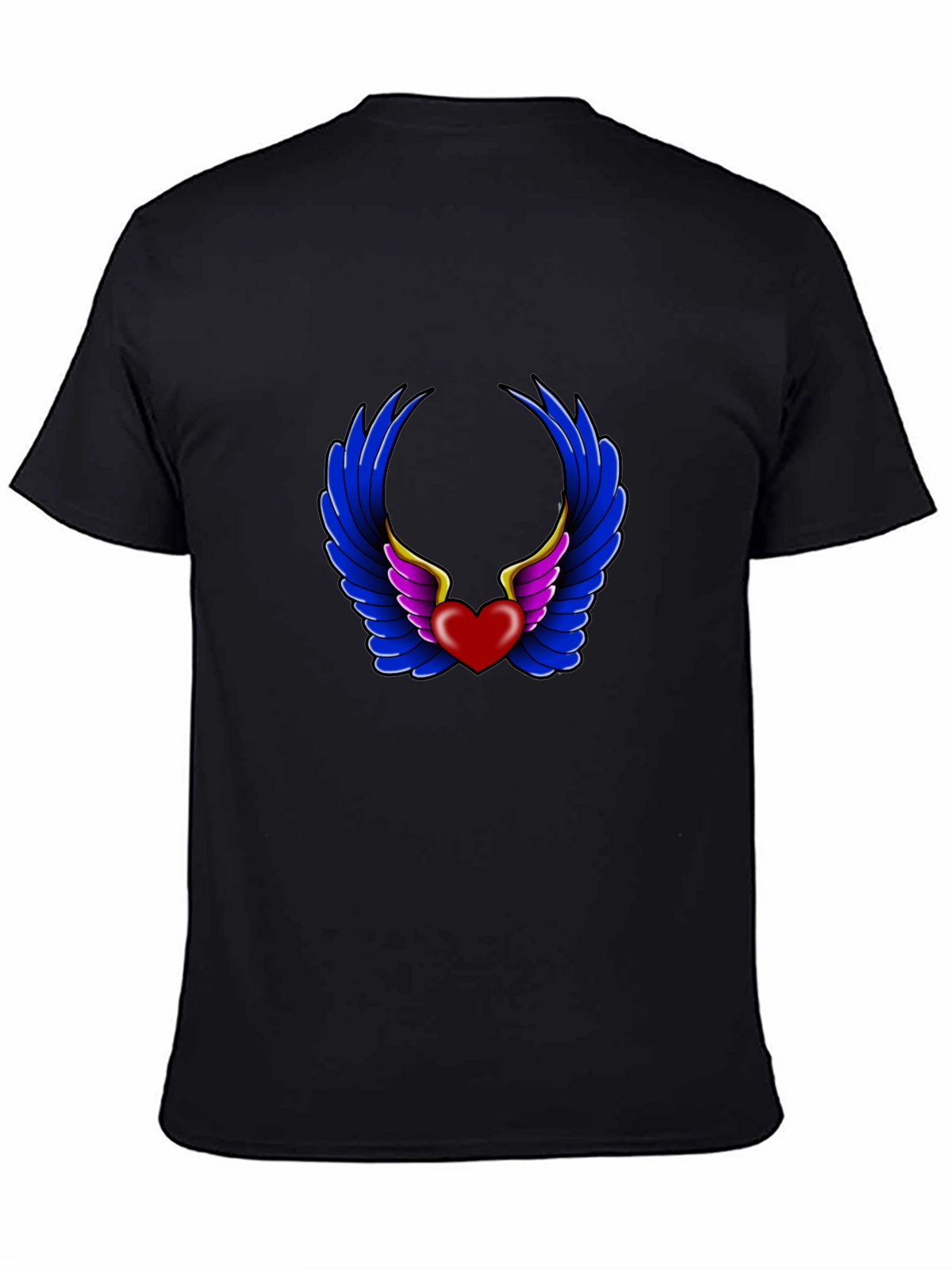 Heart with Wings Graphic Black T-Shirt