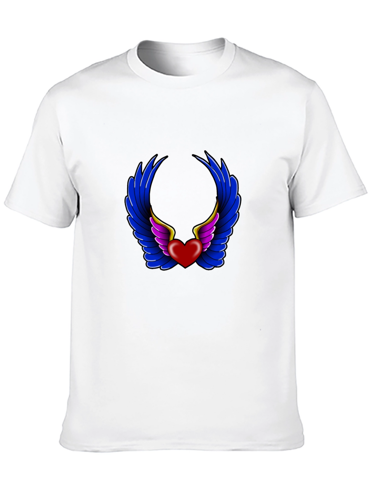 Heart with Wings Graphic Black T-Shirt