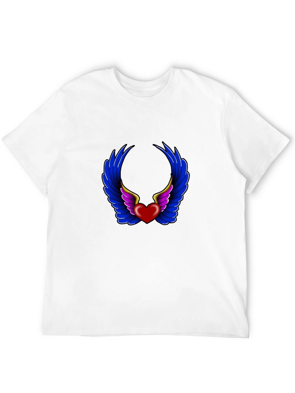 Heart with Wings Graphic Black T-Shirt