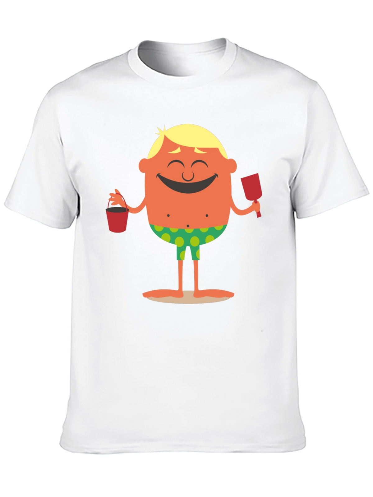 Cartoon Beach Dude Graphic T-Shirt