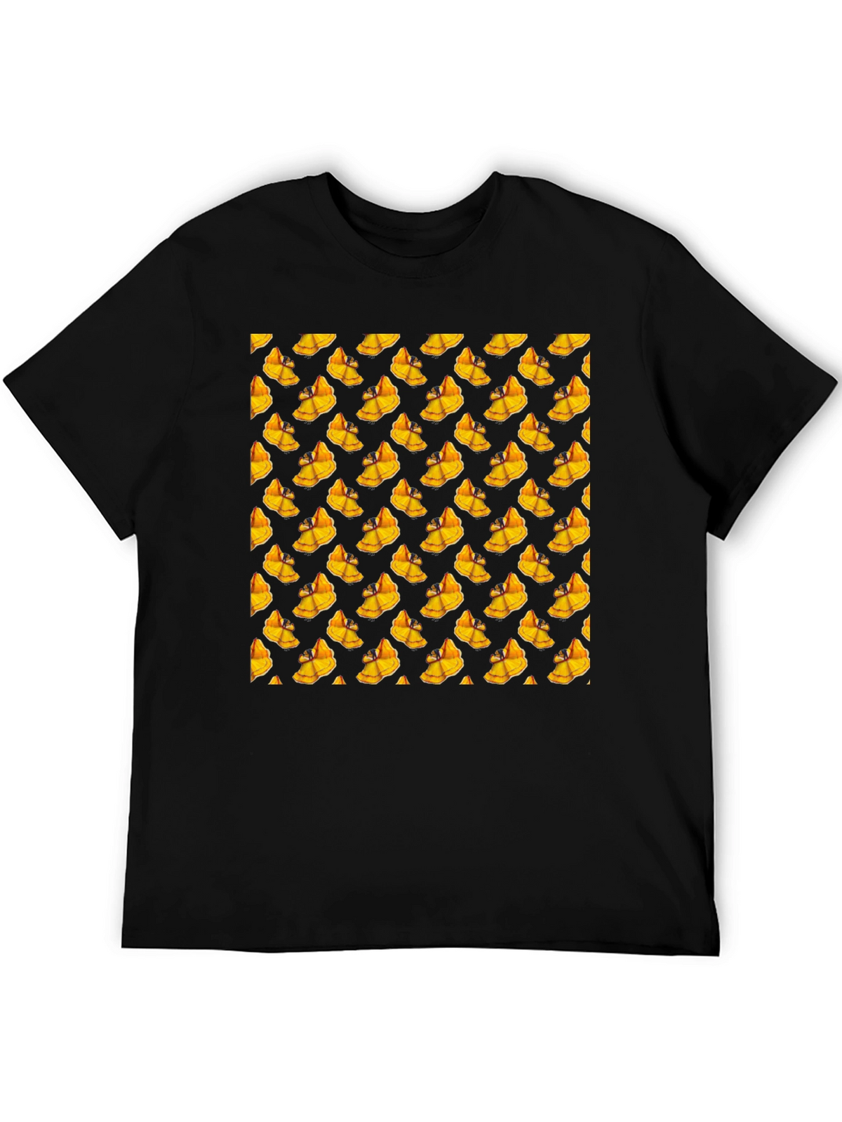Novelty Mango Pattern Black T-Shirt