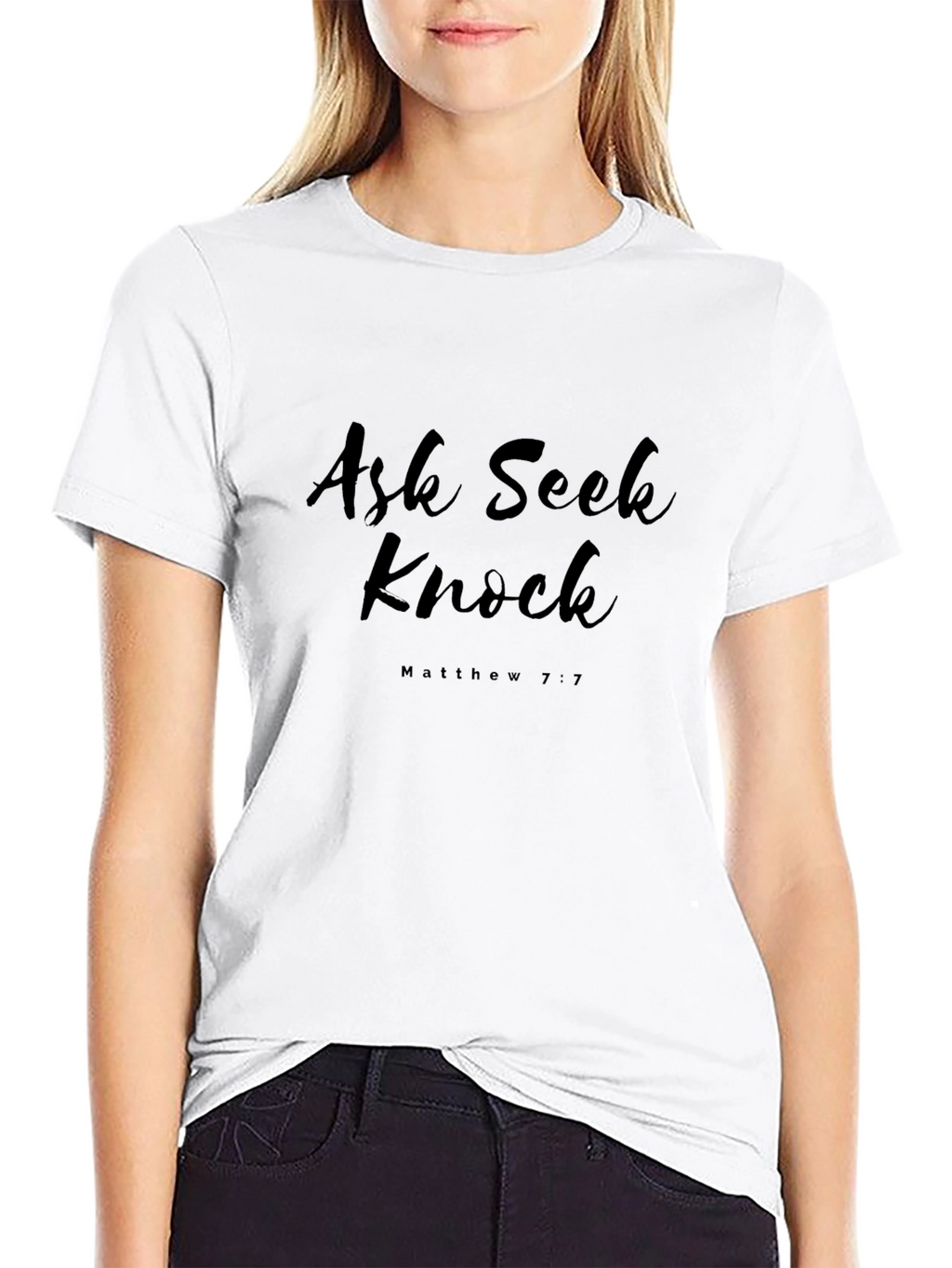 Ask Seek Knock Christian T-Shirt