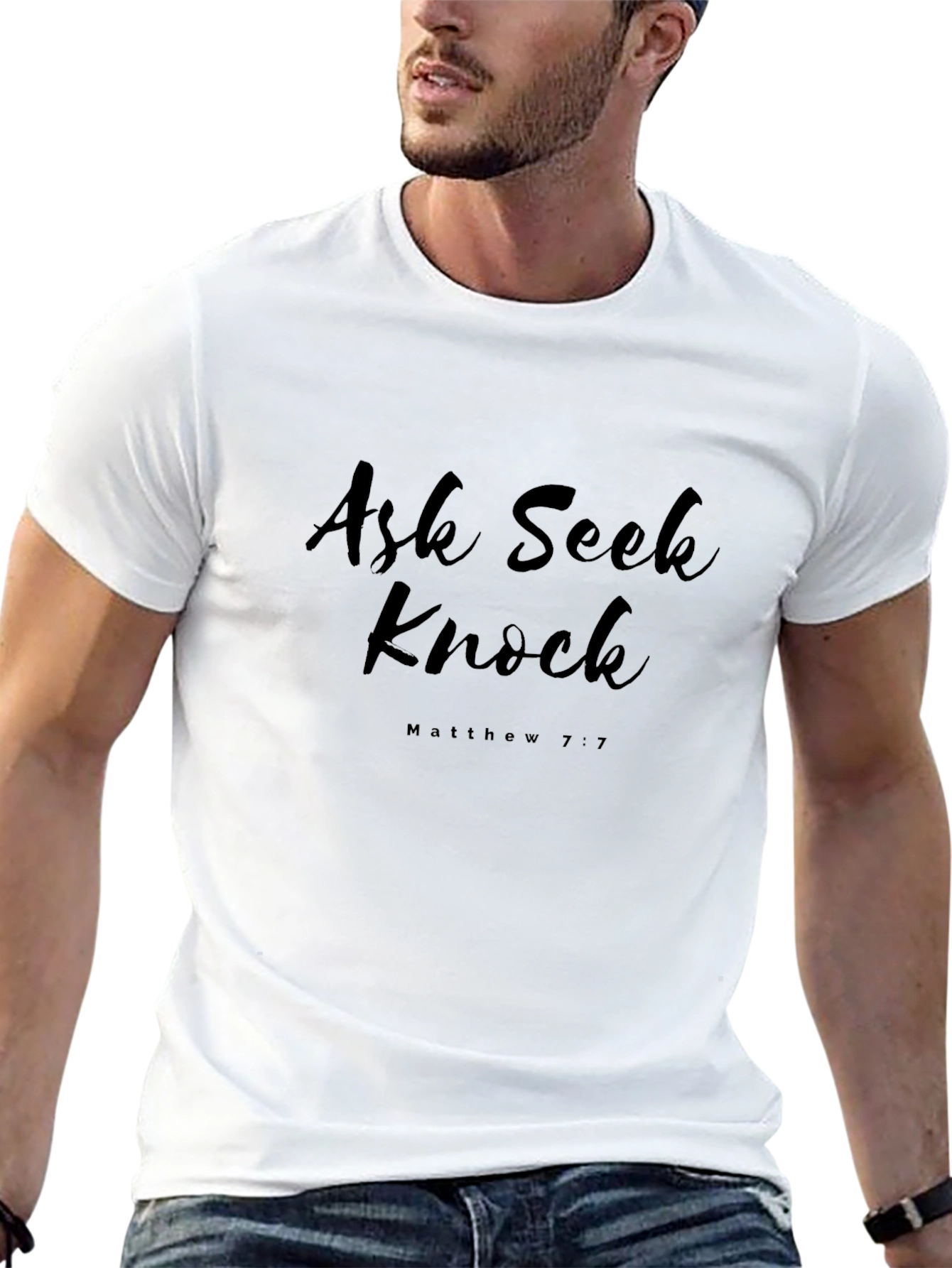 Ask Seek Knock Christian T-Shirt