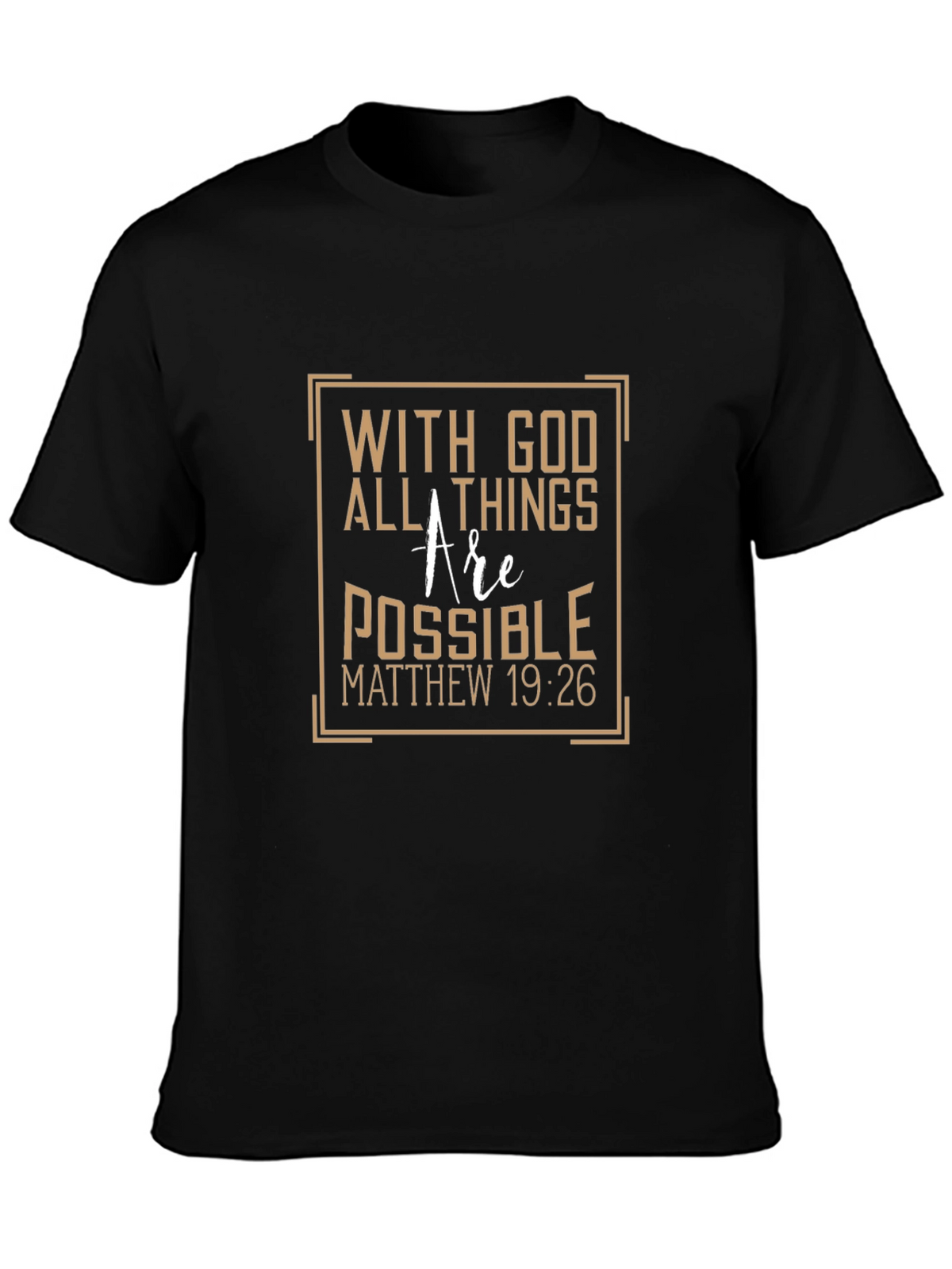 With God All Things Possible Black Graphic Tee