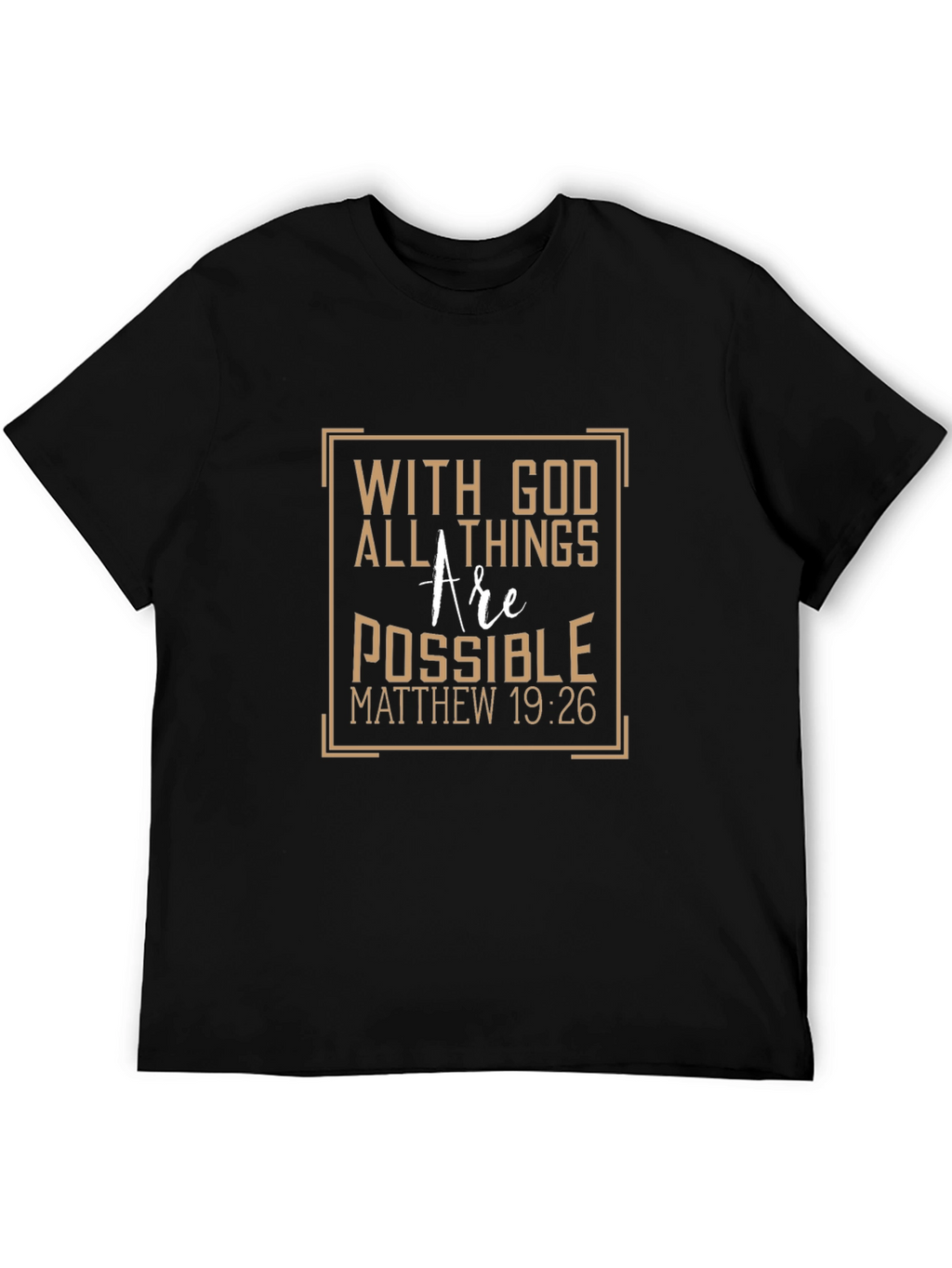 With God All Things Possible Black Graphic Tee