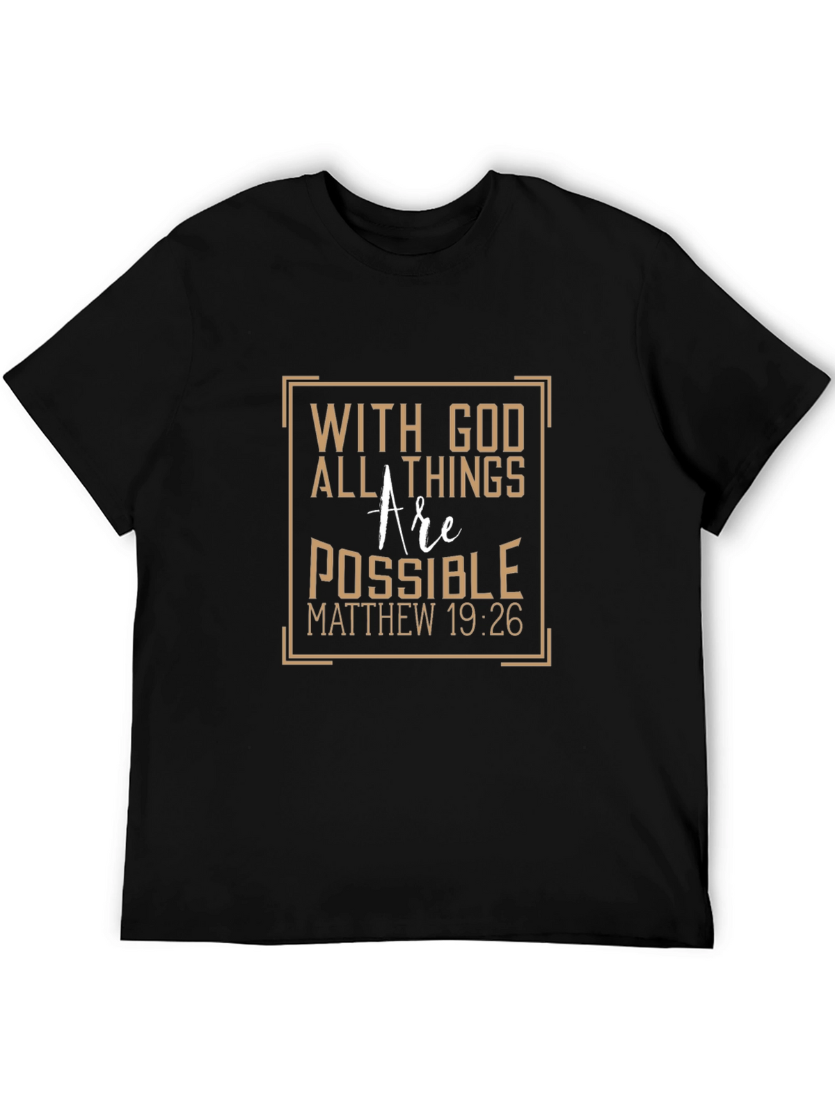 With God All Things Possible Black Graphic Tee