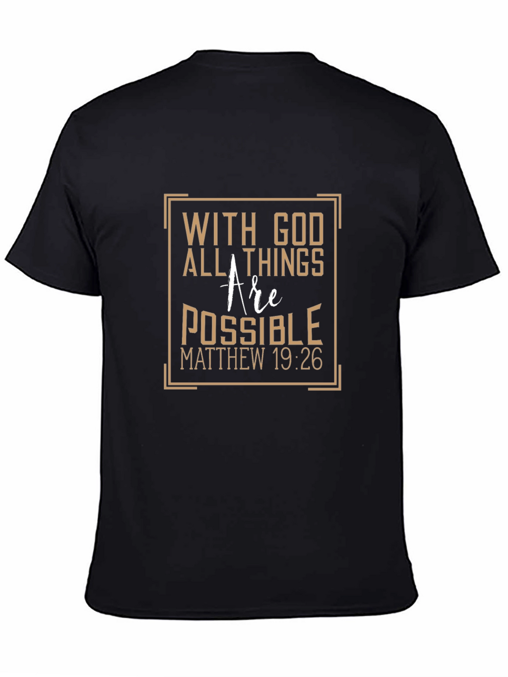 With God All Things Possible Black Graphic Tee