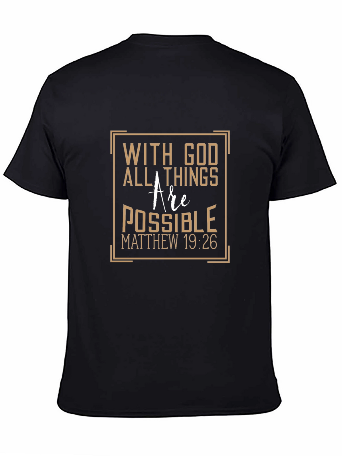 With God All Things Possible Black Graphic Tee