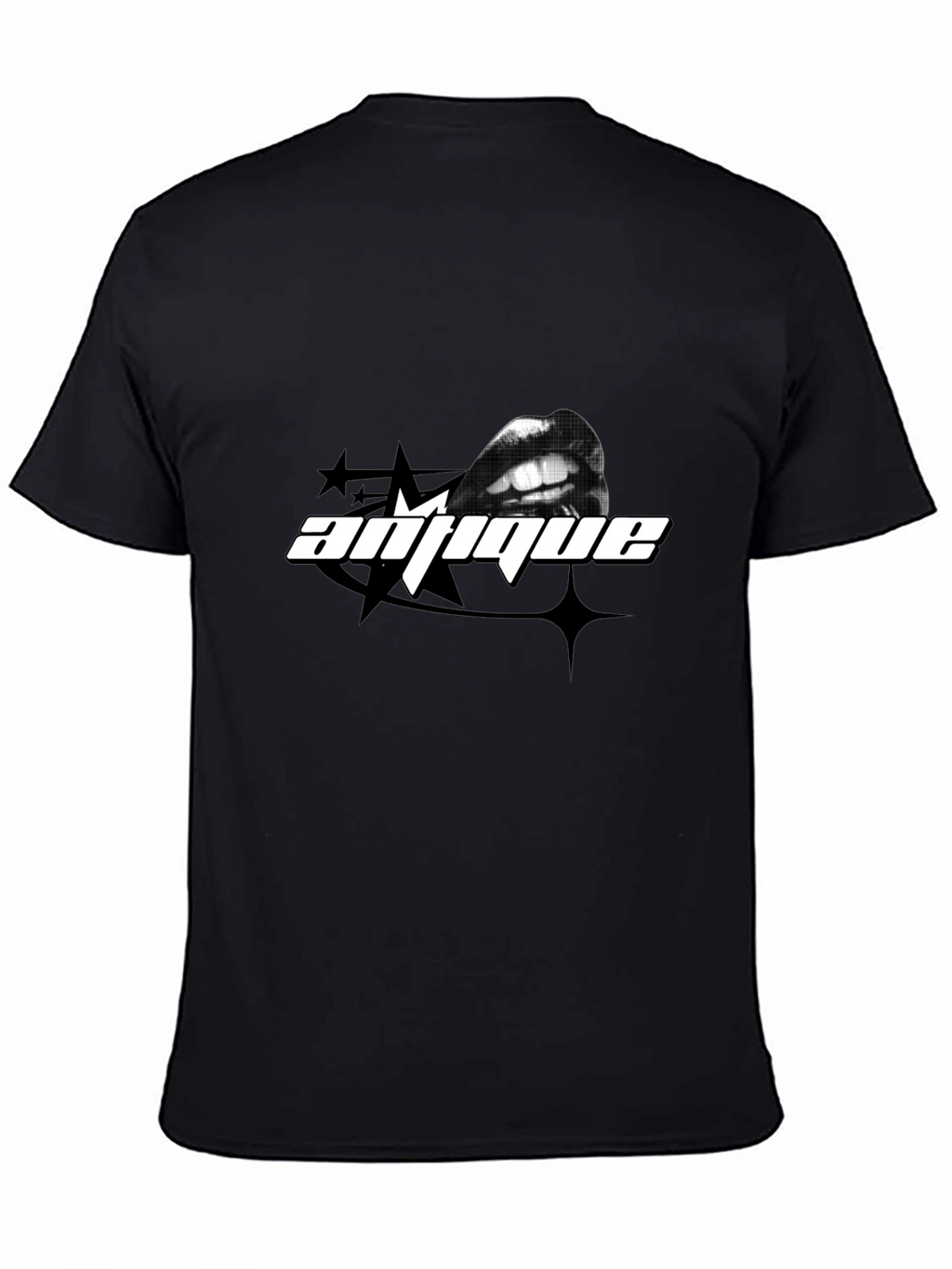 Antique Lips Graphic Black T-Shirt