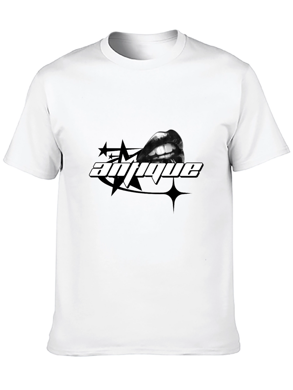 Antique Lips Graphic Black T-Shirt
