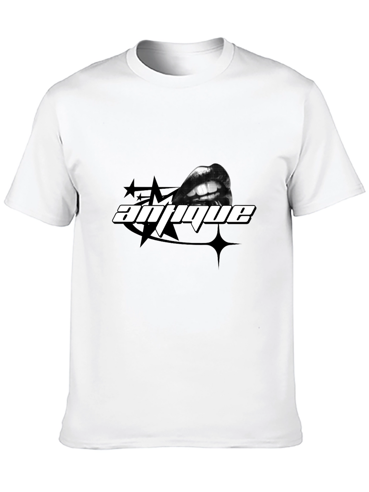Antique Lips Graphic Black T-Shirt
