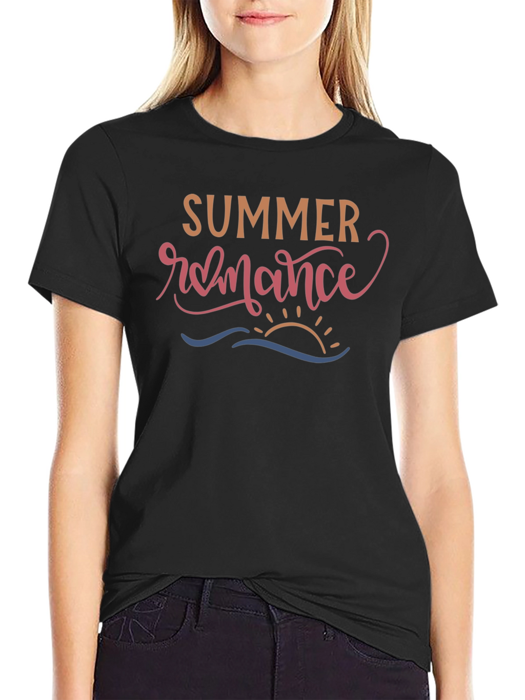 Summer Romance Graphic T-Shirt - Black
