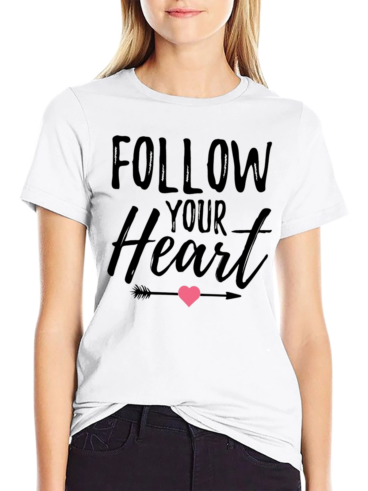 Follow Your Heart Graphic Tee - Black