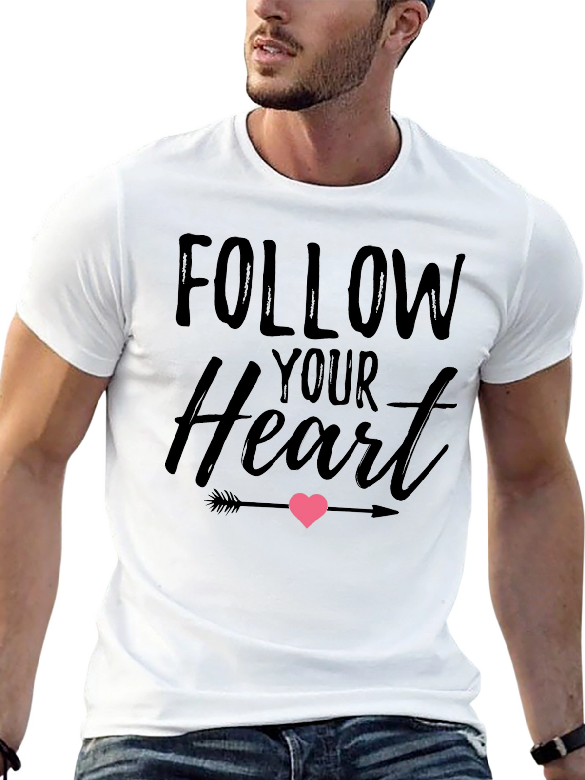 Follow Your Heart Graphic Tee - Black