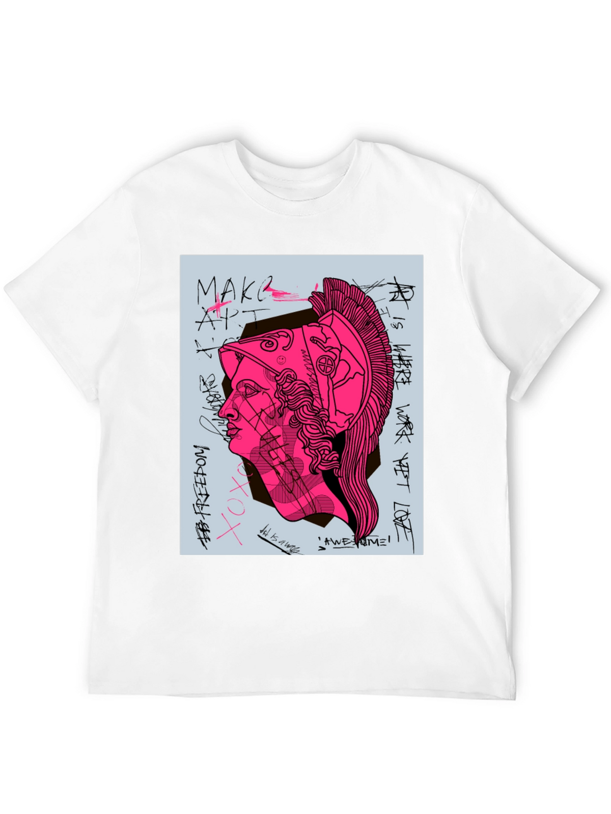 Graphic Print Tee - Ancient Greek Warrior Art