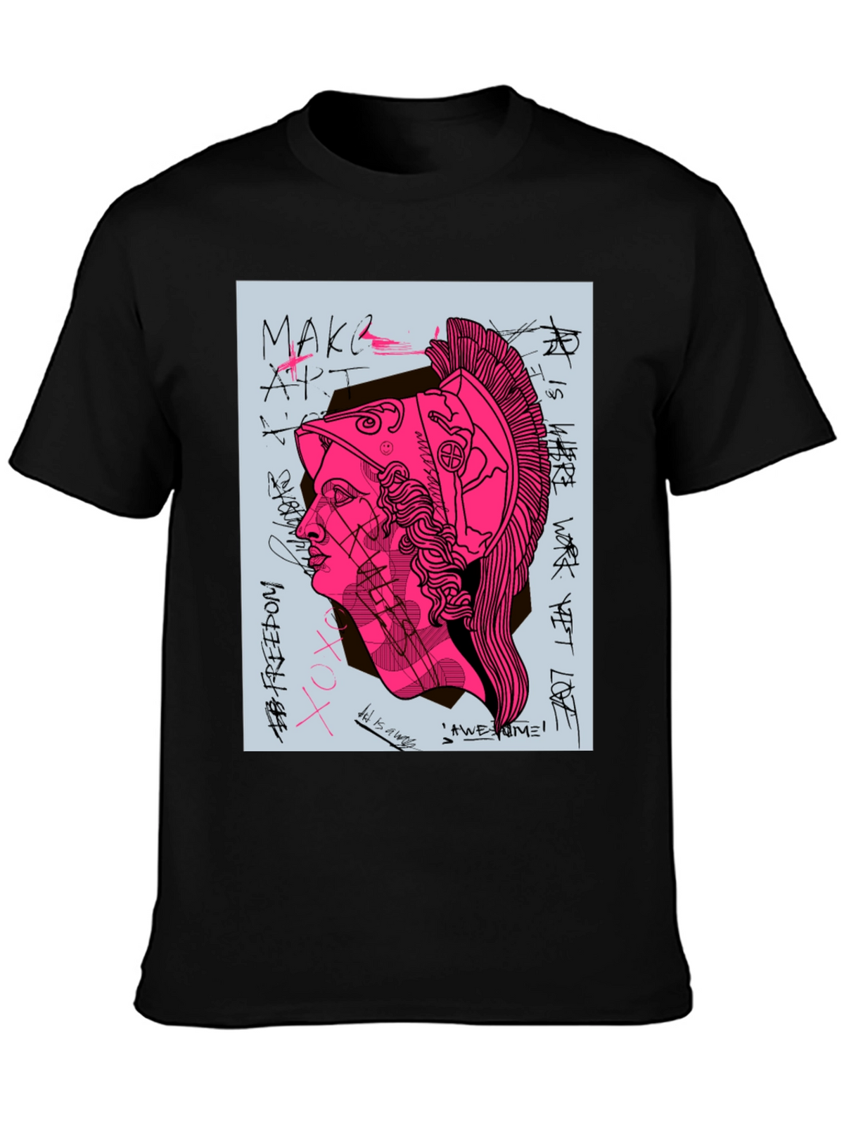 Graphic Print Tee - Ancient Greek Warrior Art