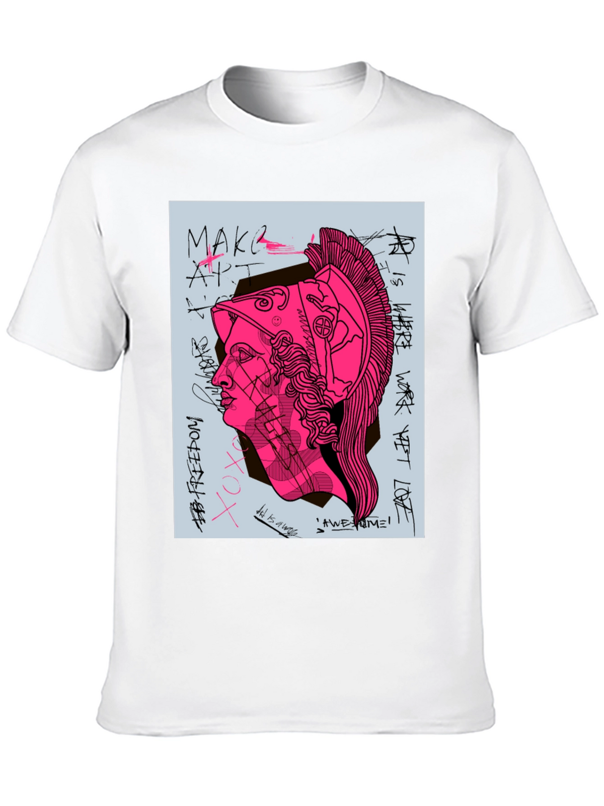 Graphic Print Tee - Ancient Greek Warrior Art