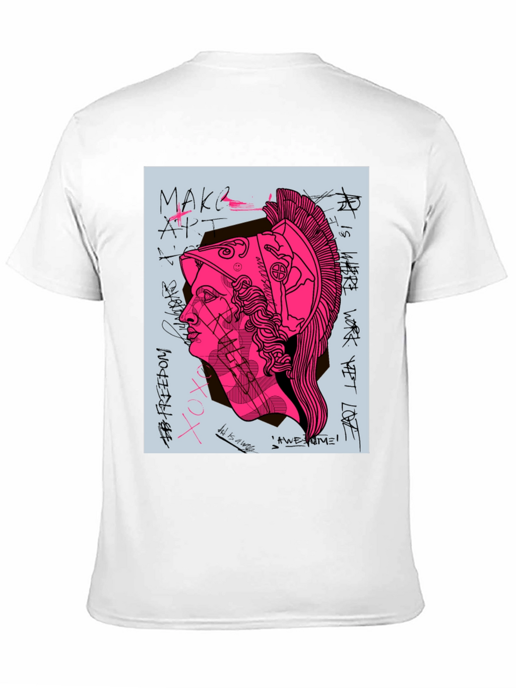 Graphic Print Tee - Ancient Greek Warrior Art