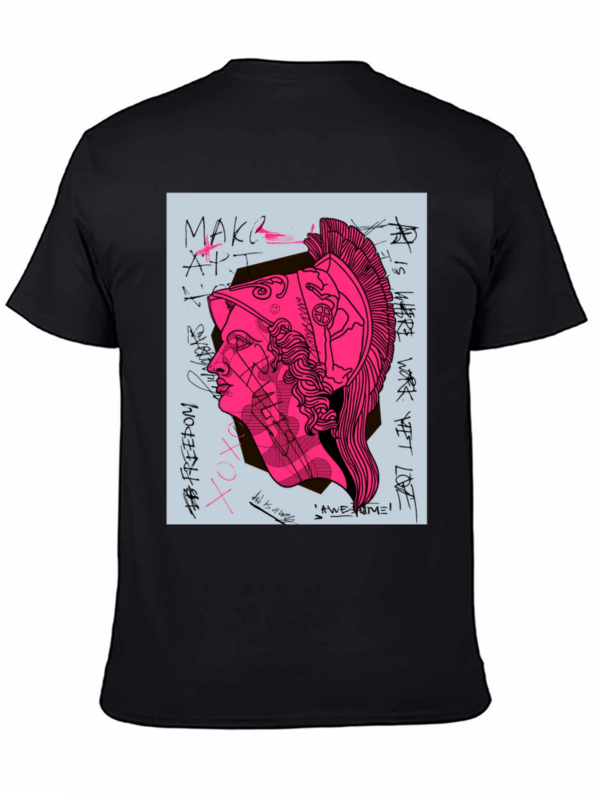 Graphic Print Tee - Ancient Greek Warrior Art