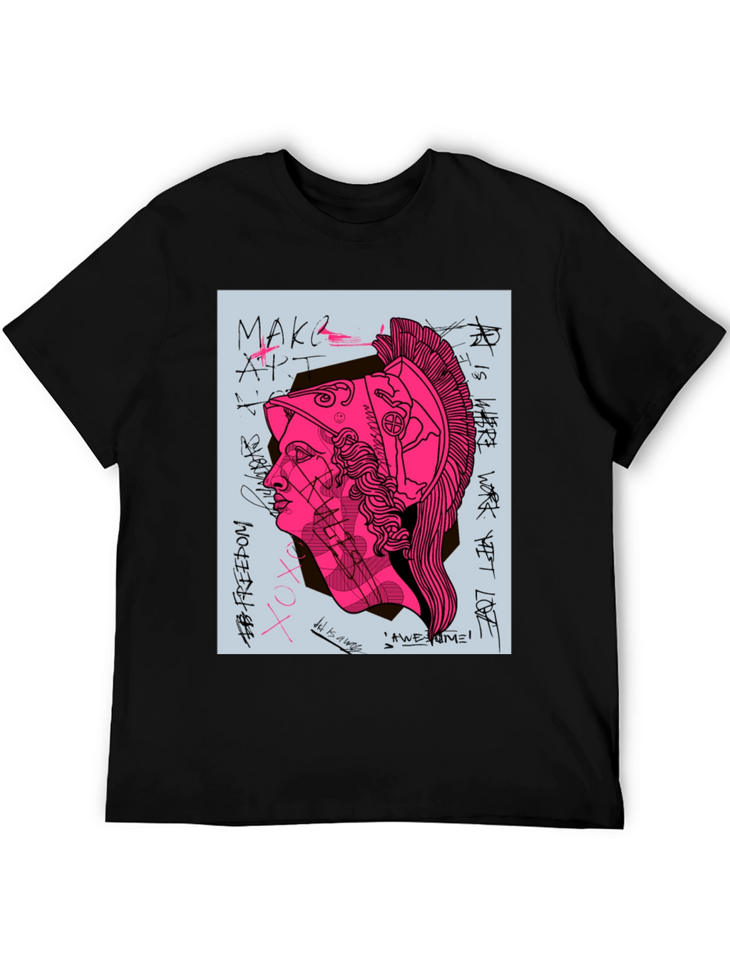 Graphic Print Tee - Ancient Greek Warrior Art