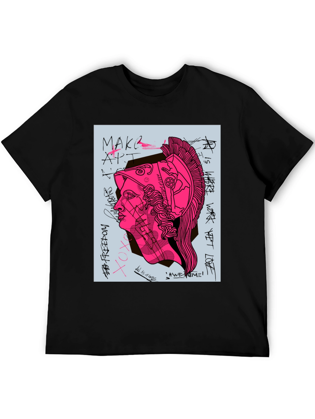 Graphic Print Tee - Ancient Greek Warrior Art