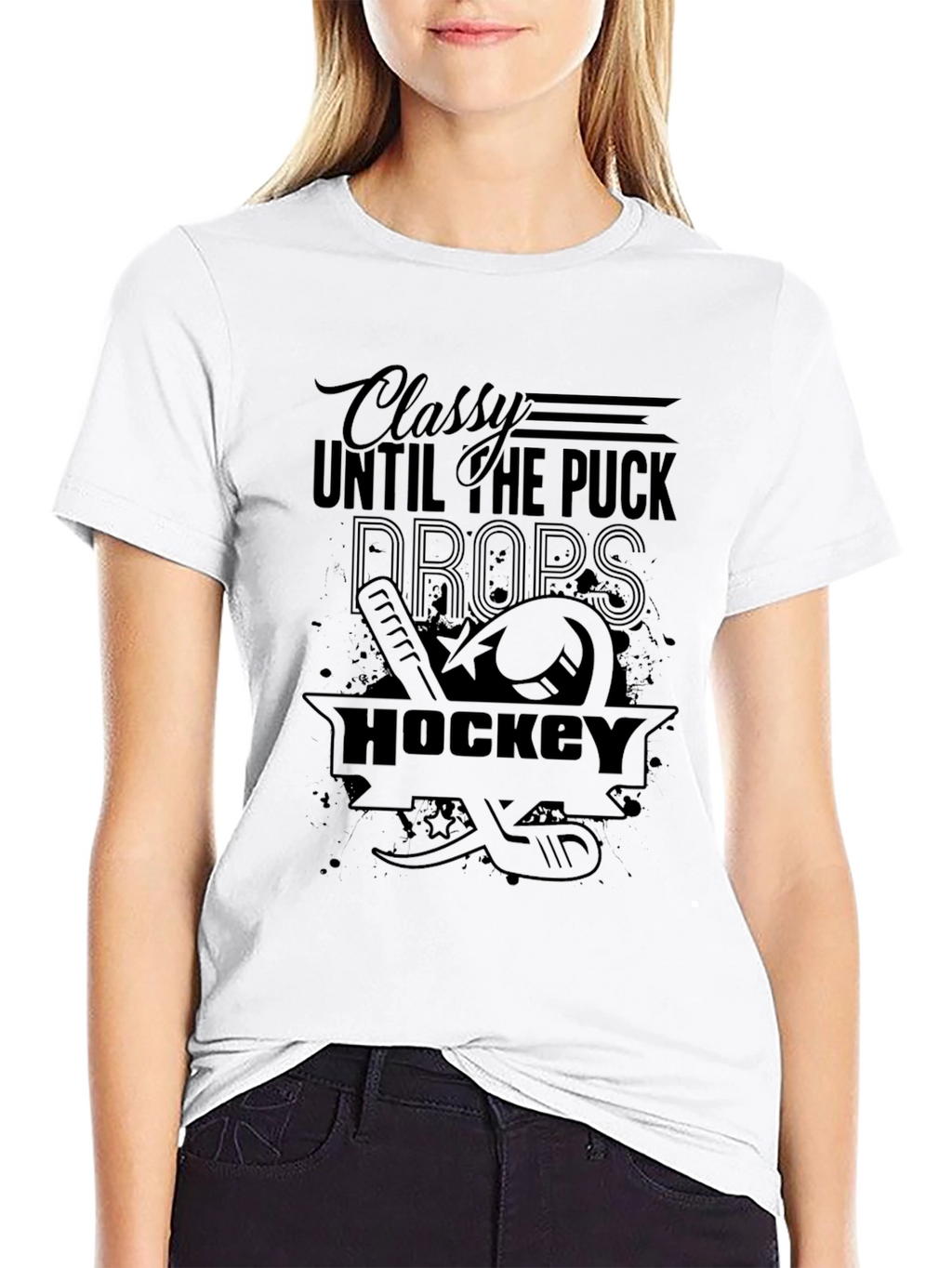 Classy Until the Puck Drops Hockey Graphic Tee
