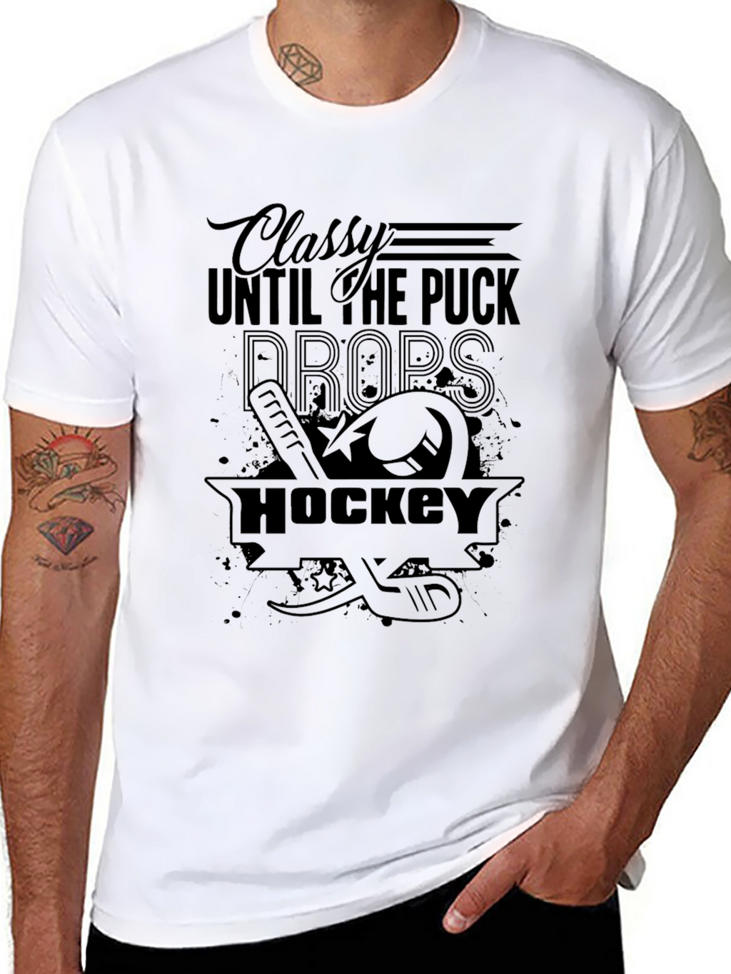 Classy Until the Puck Drops Hockey Graphic Tee