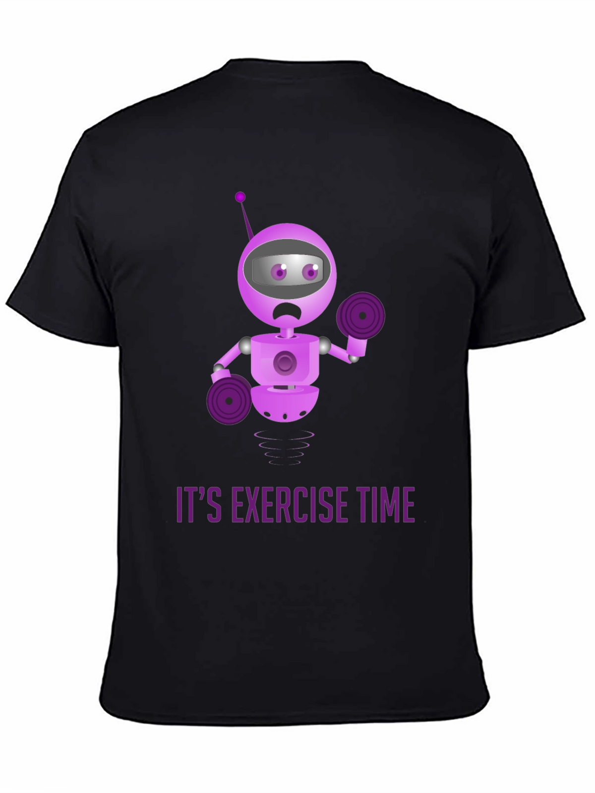Robot Exercise Time Black T-Shirt