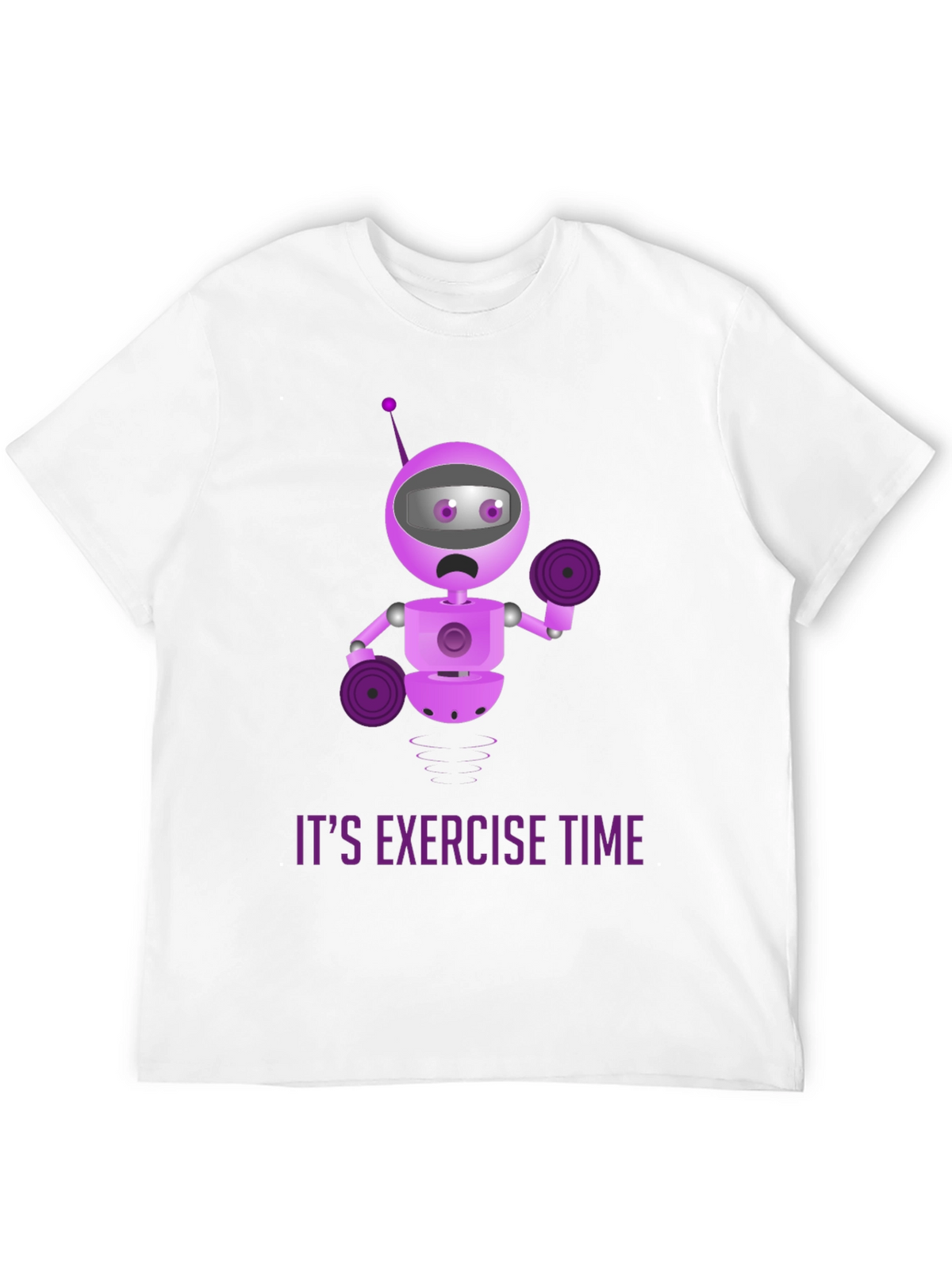 Robot Exercise Time Black T-Shirt