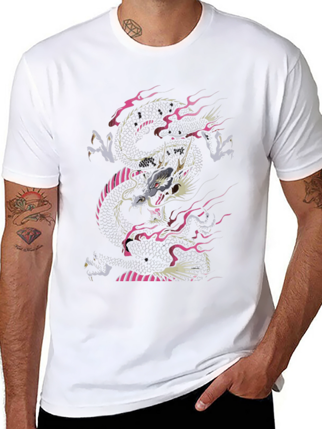 Dragon Print Black T-Shirt