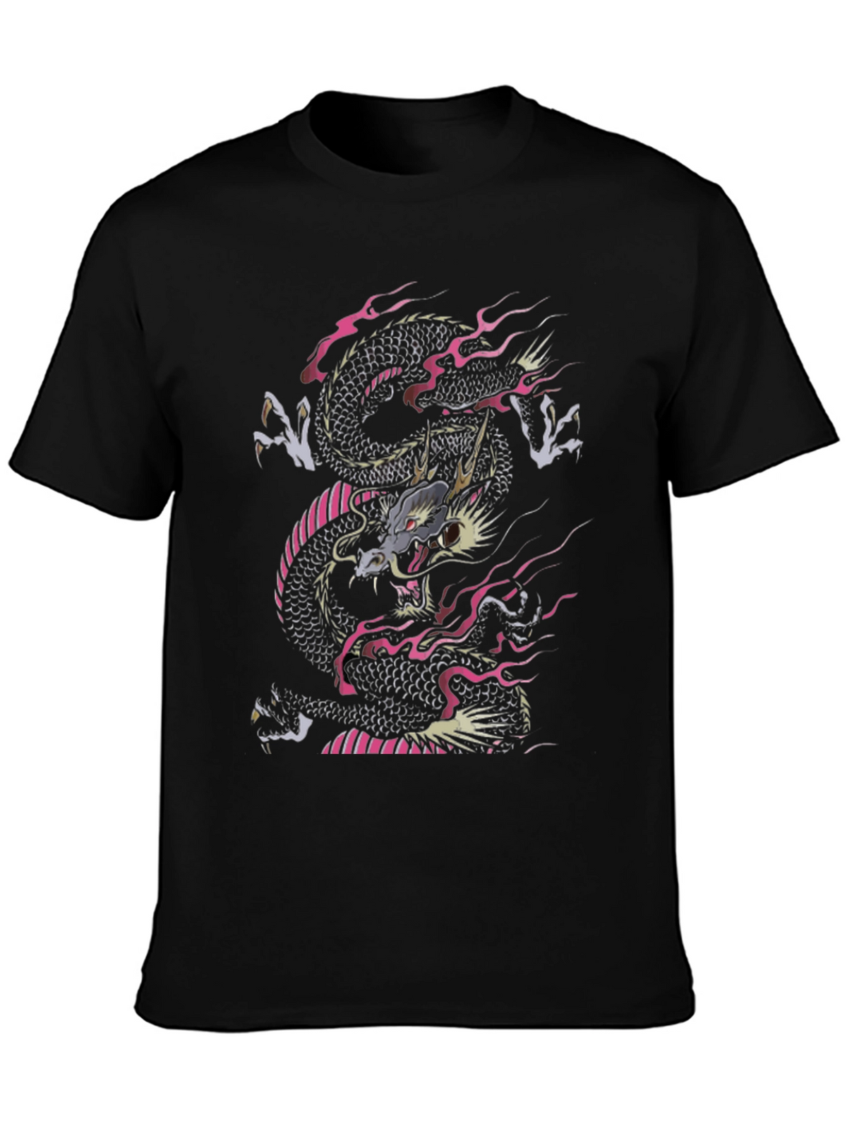 Dragon Print Black T-Shirt