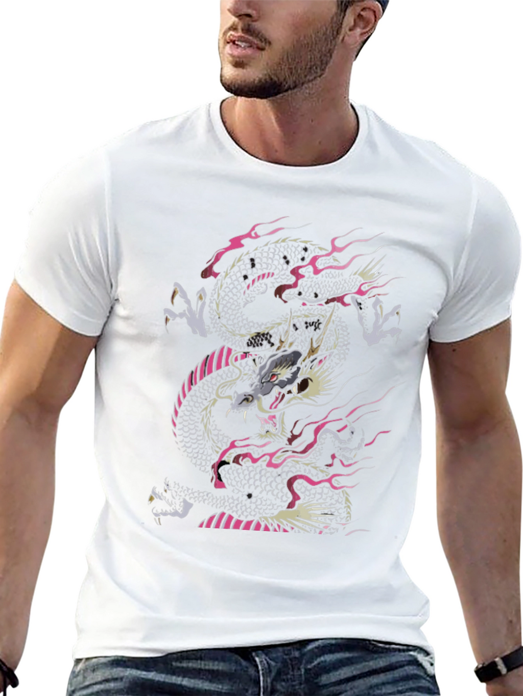 Dragon Print Black T-Shirt