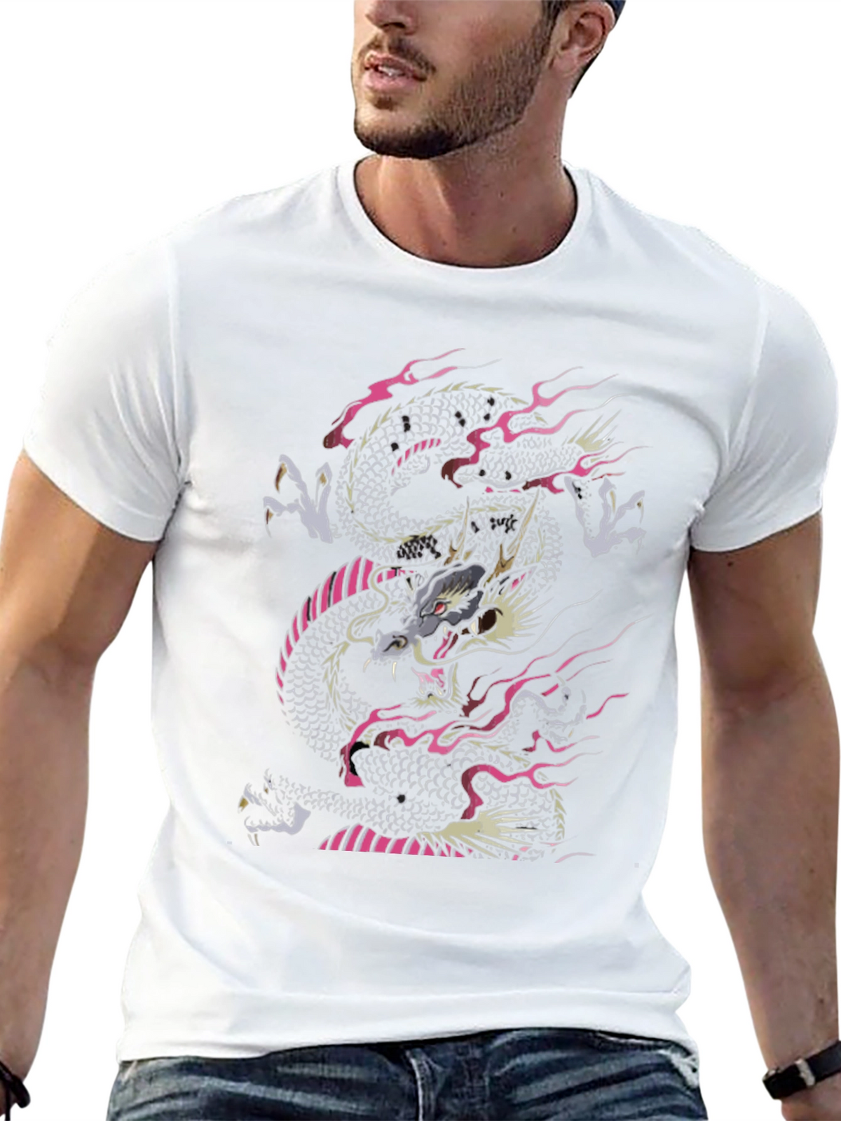 Dragon Print Black T-Shirt