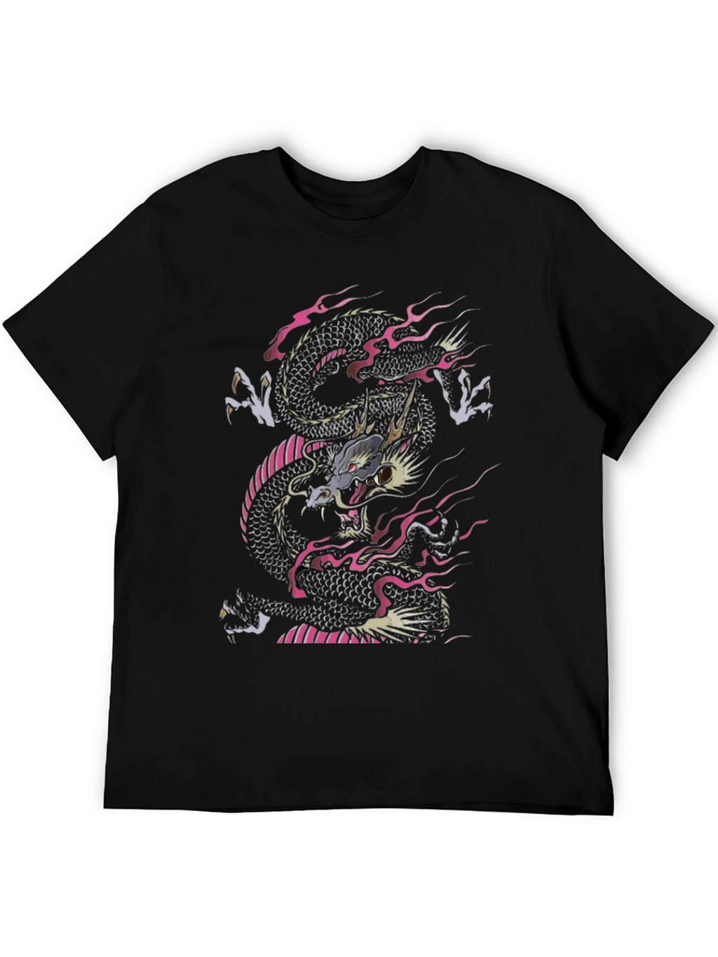 Dragon Print Black T-Shirt