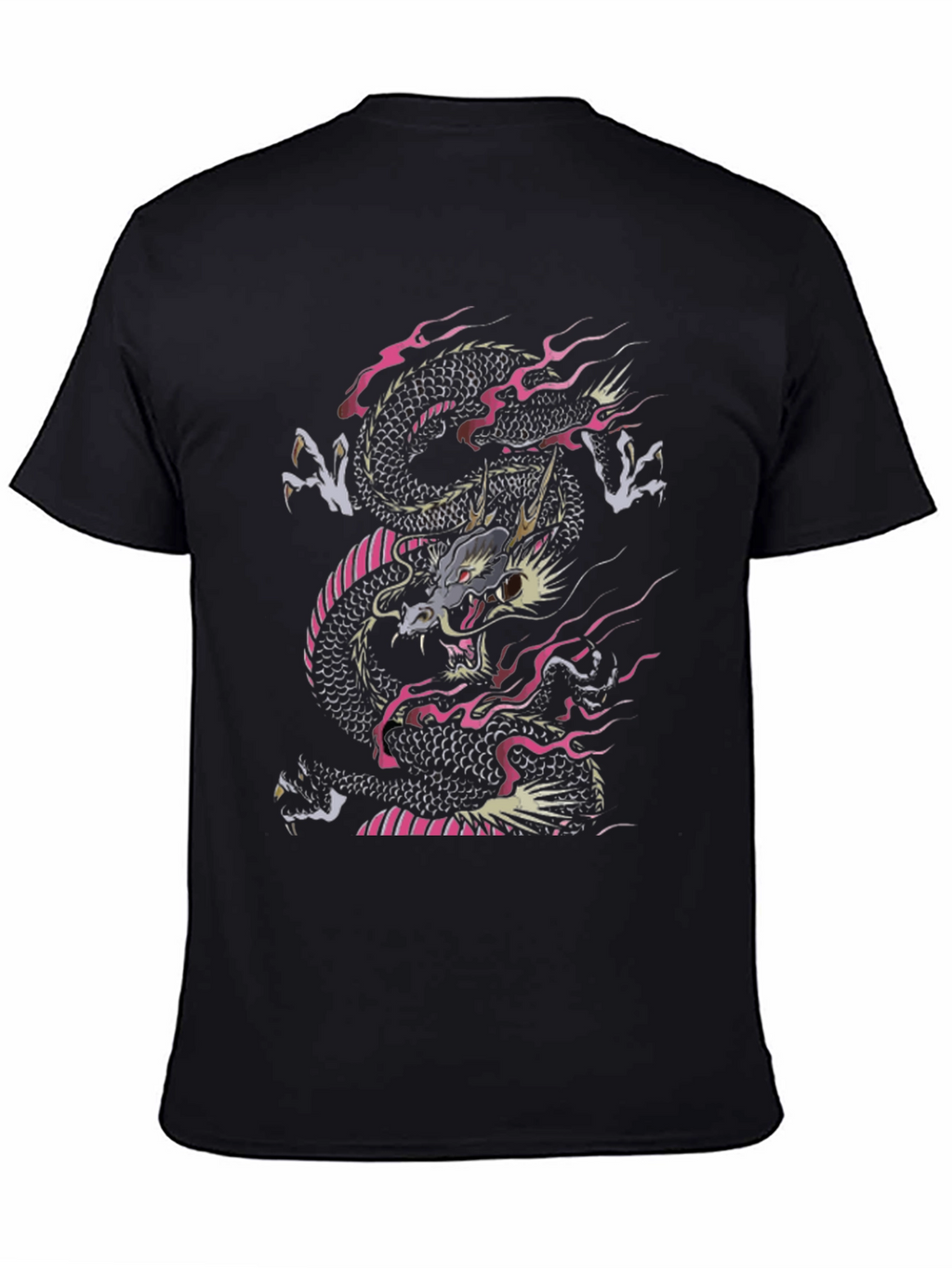 Dragon Print Black T-Shirt