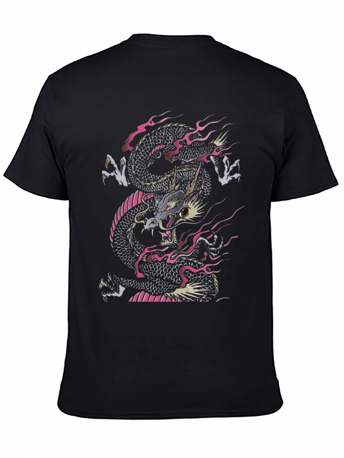 Dragon Print Black T-Shirt