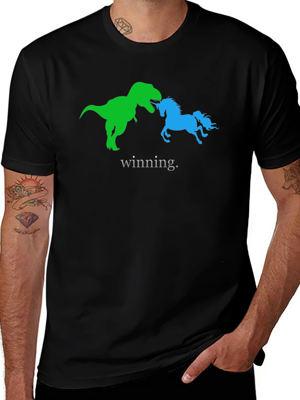 Winning Dinosaur vs Unicorn Graphic Tee