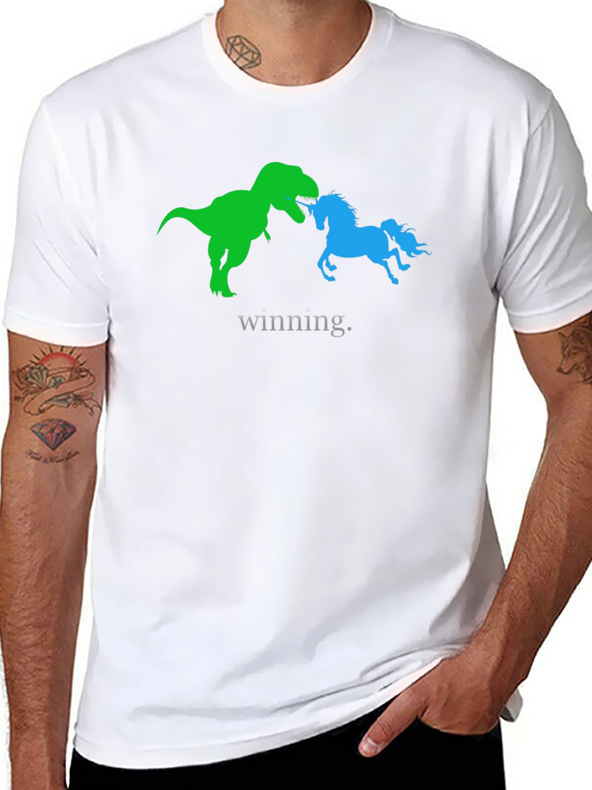 Winning Dinosaur vs Unicorn Graphic Tee