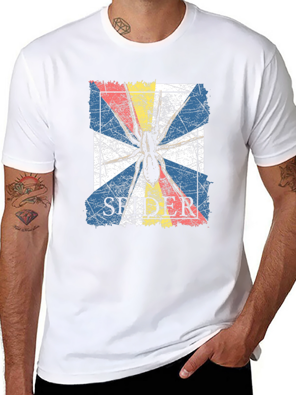 Spider Graphic Tee - Grunge Retro Design