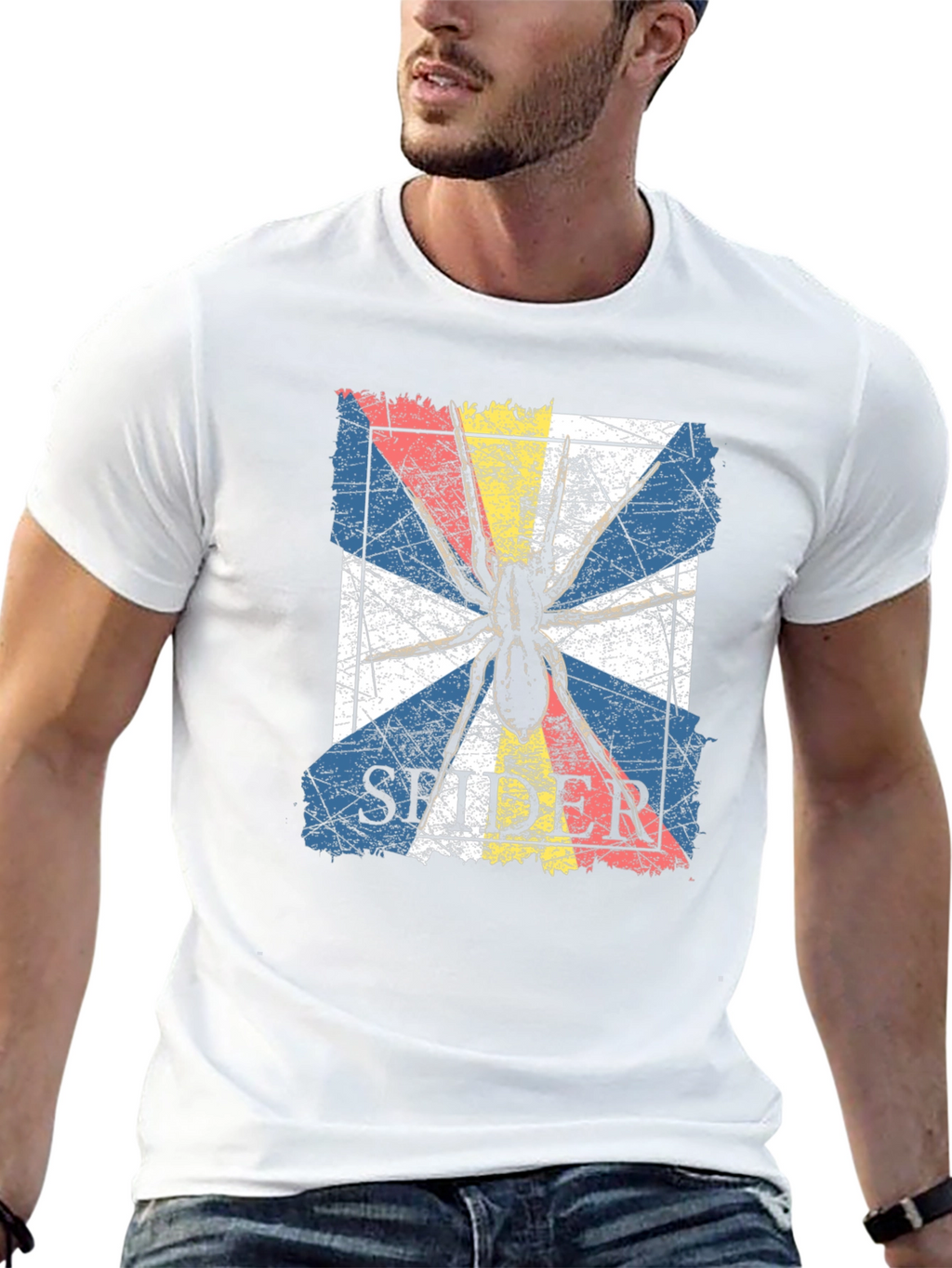 Spider Graphic Tee - Grunge Retro Design