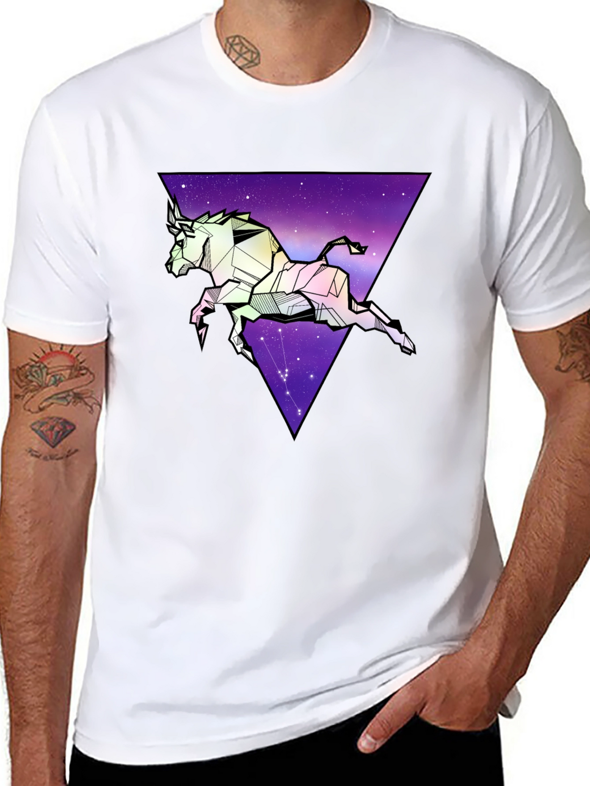 Geometric Taurus Graphic Tee - Zodiac Star Sign