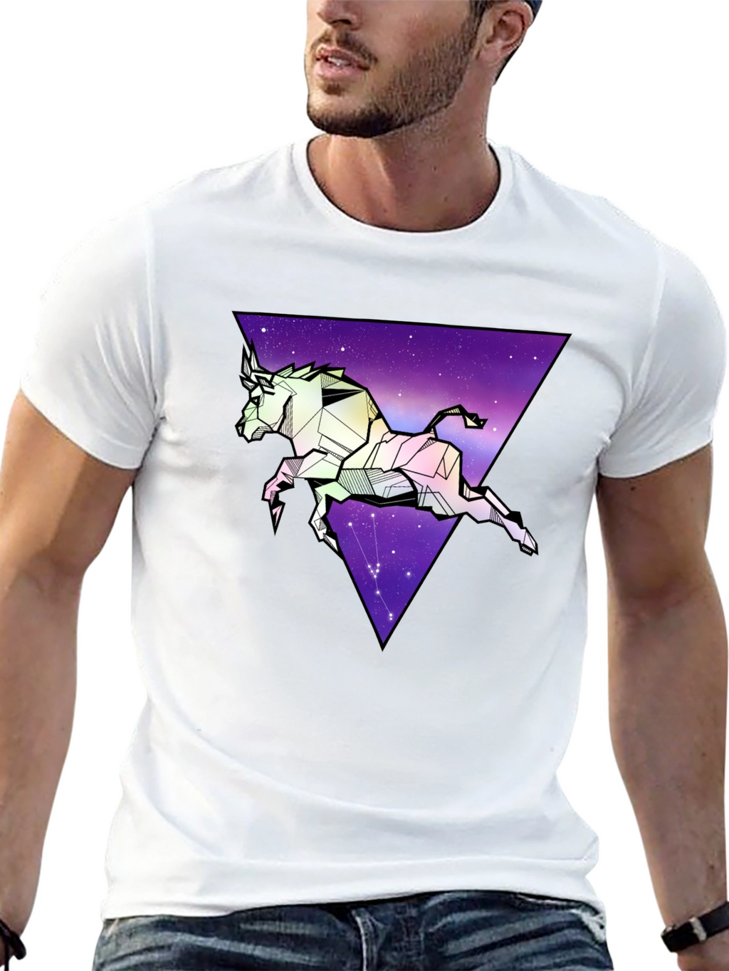 Geometric Taurus Graphic Tee - Zodiac Star Sign