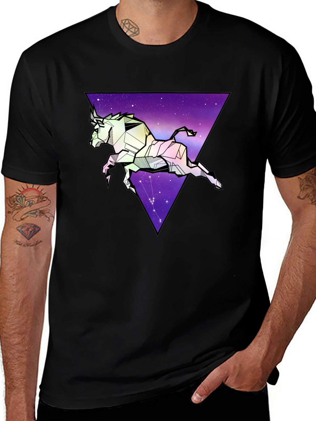 Geometric Taurus Graphic Tee - Zodiac Star Sign