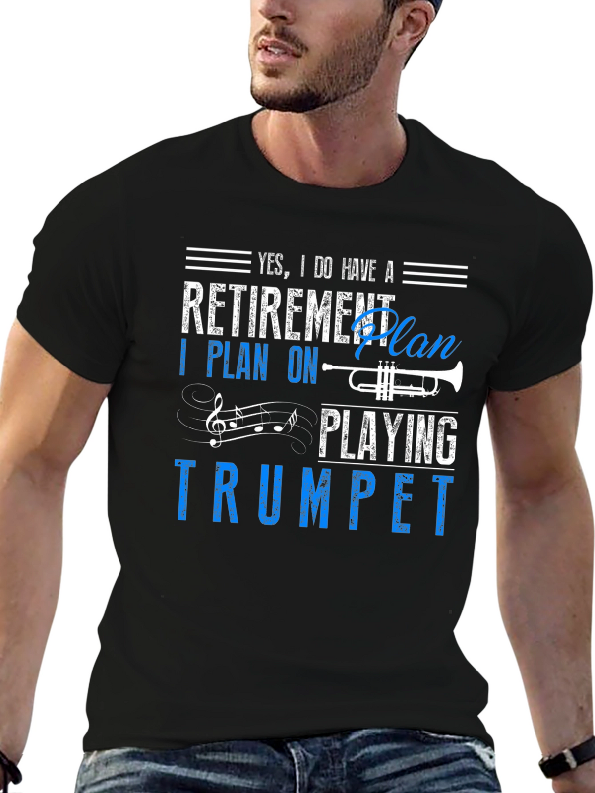 Retirement Plan Trumpet Player Graphic Tee