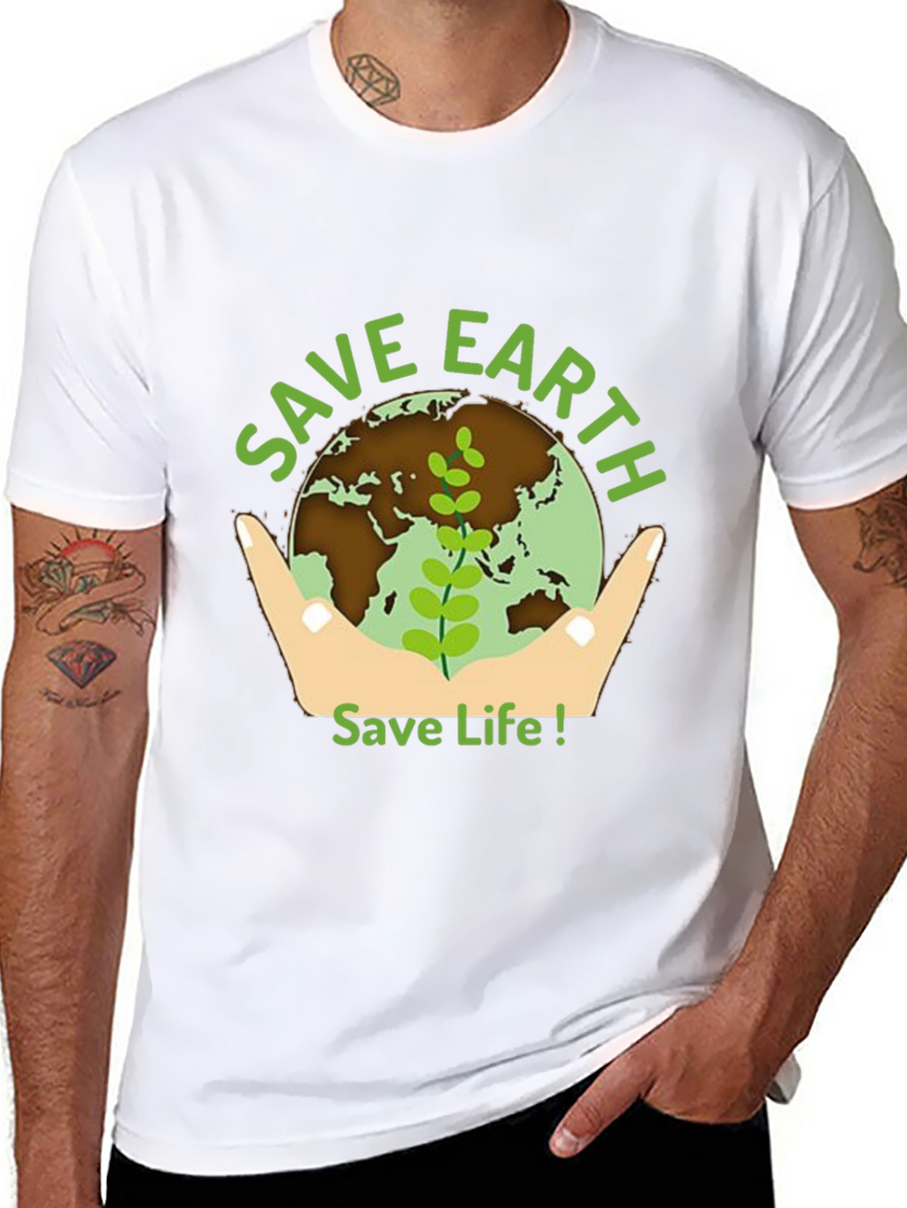 Save Earth Graphic Tee - Black