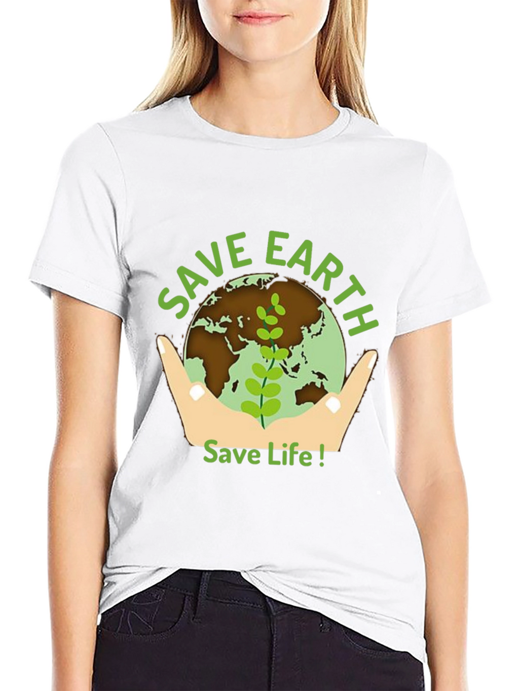 Save Earth Graphic Tee - Black