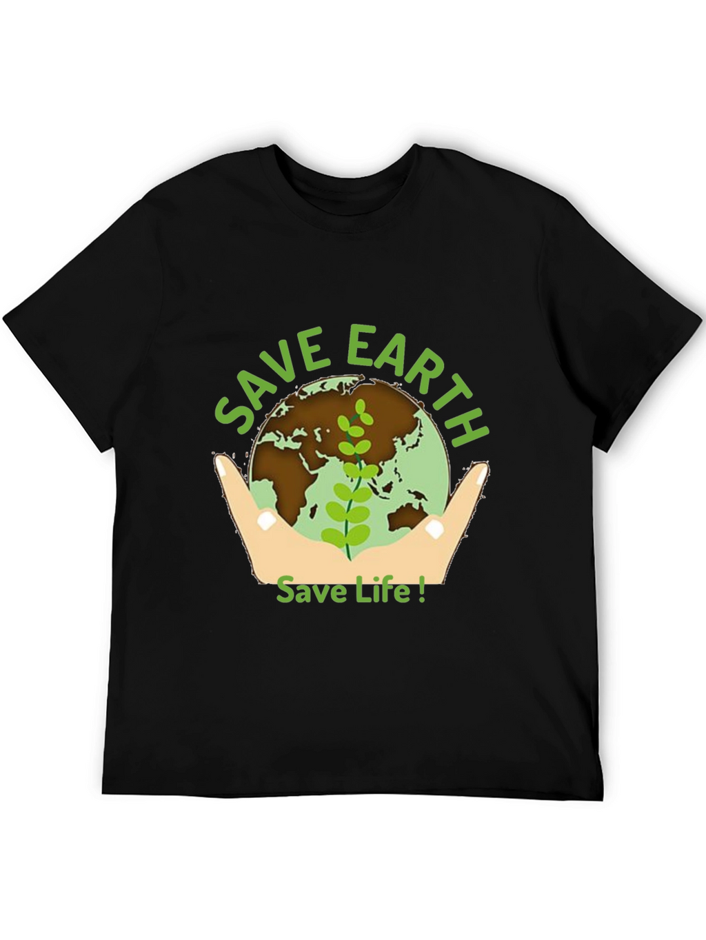 Save Earth Graphic Tee - Black